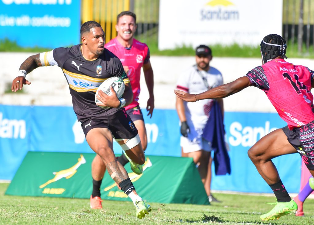 WELLINGTON, SOUTH AFRICA - MAY 03: Xavier Mitchell of Sanlam Boland Cavaliers during the SA Cup match between Sanlam Boland Kavaliers and Airlink Pumas at Boland Stadium on May 03, 2025 in Wellington, South Africa. (Photo by Grant Pitcher/Gallo Images)
