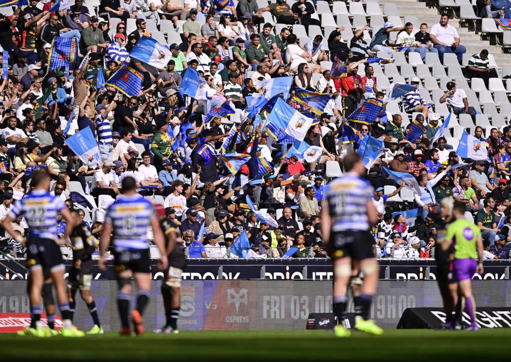 CAPE TOWN, SOUTH AFRICA - SEPTEMBER 06: Spectators looking on during the Carling Currie Cup match between DHL Western Province and Sanlam Boland Cavaliers at DHL Stadium on September 06, 2025 in Cape Town, South Africa. (Photo by Ashley Vlotman/Gallo Images)